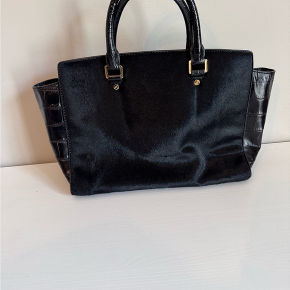 Michael Kors Black Satchel Bag embossed croc calf hair - Picture 3 of 5